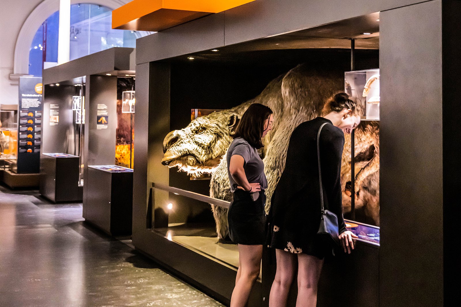 Visitors in the Surviving Australia exhibition at Australian Museum.
