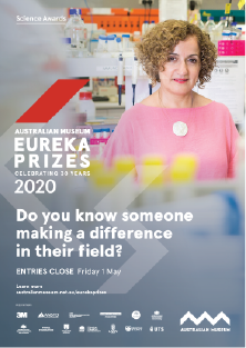 Do you know someone making a difference? - A3 poster Eureka Prizes