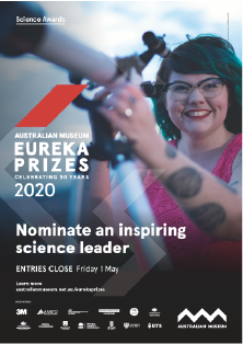 Nominate an inspiring science leader - A3 poster Eureka Prizes
