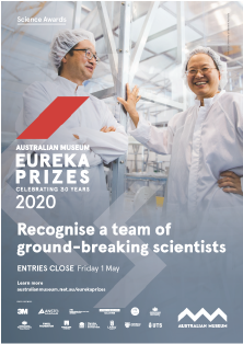 Recognise a team of ground-breaking scientists - A3 poster Eureka Prizes