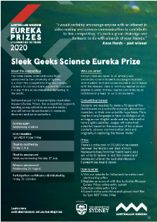Sleek Geeks Science Eureka Prize - Information Sheet