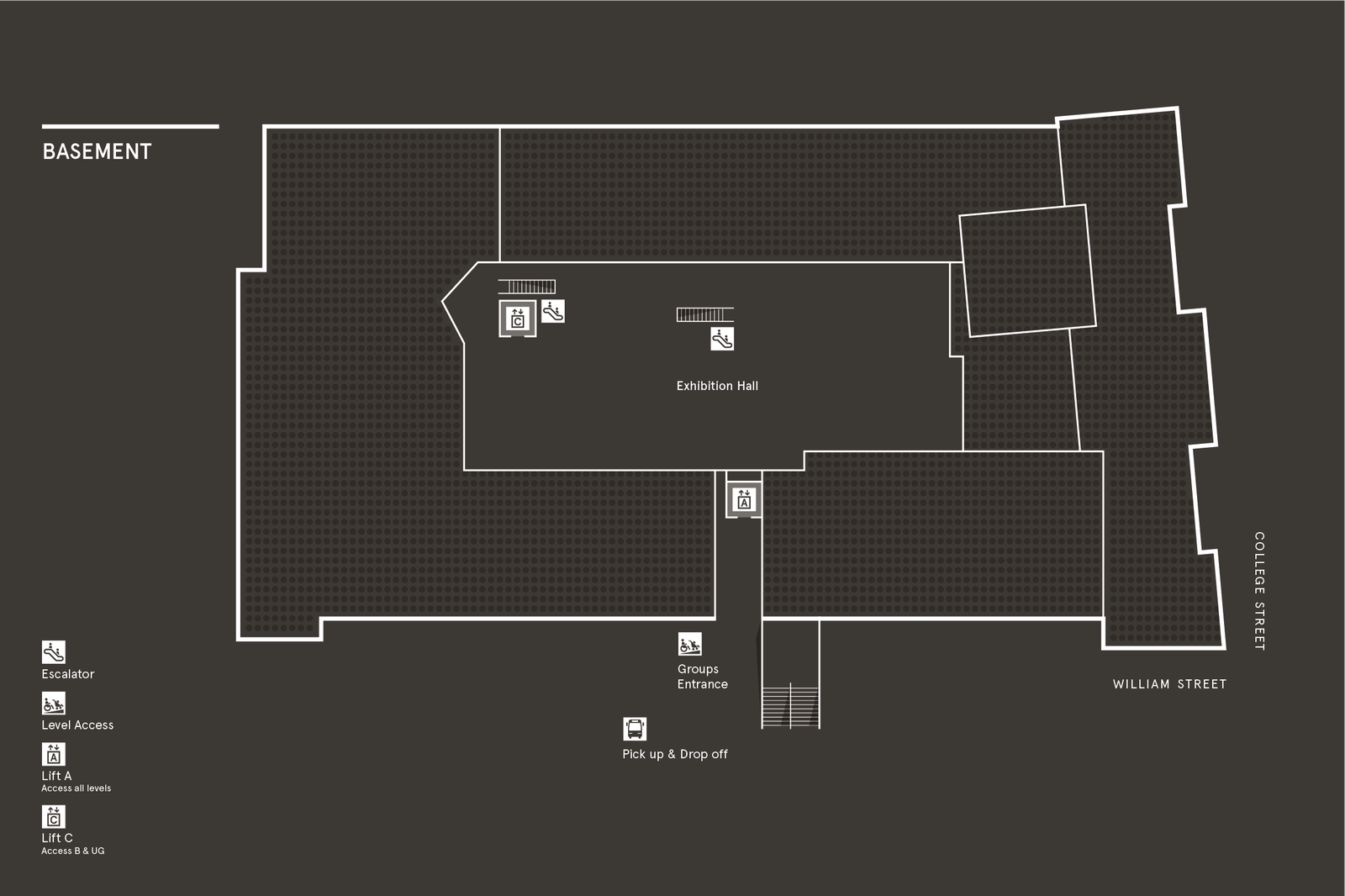 Australian Museum map of Level Basement (B)