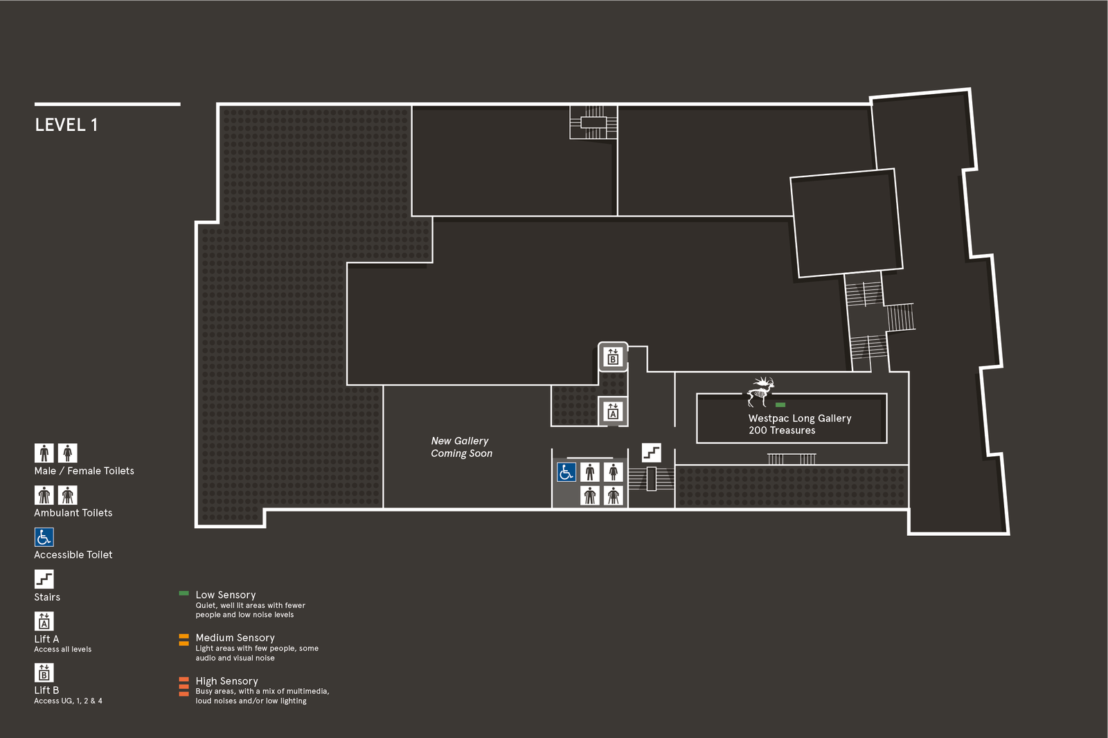 Australian Museum map of Level 1