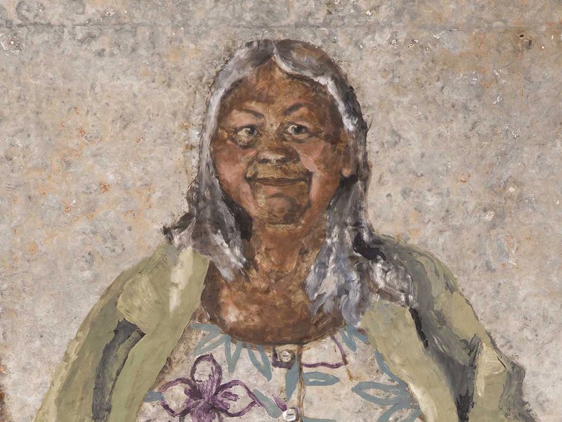 Aunty Ngearie Cattomol portrait for Barka: The Forgotten River exhibition.