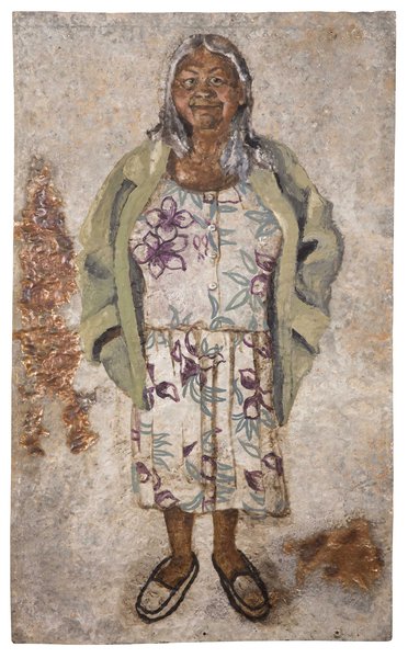 Aunty Ngearie Cattomol portrait for Barka: The Forgotten River exhibition by Justine Muller. .