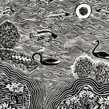Print 'Life Coming Back to Moon Lake', paper, Badger Bates, New South Wales, Australia. (Cropped).