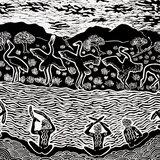 Print 'Warrego Karamparra', paper, Badger Bates, New South Wales, Australia. (Cropped).