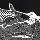 Print, 'No More Catfish', paper, Badger Bates, 2004, New South Wales, Australia.