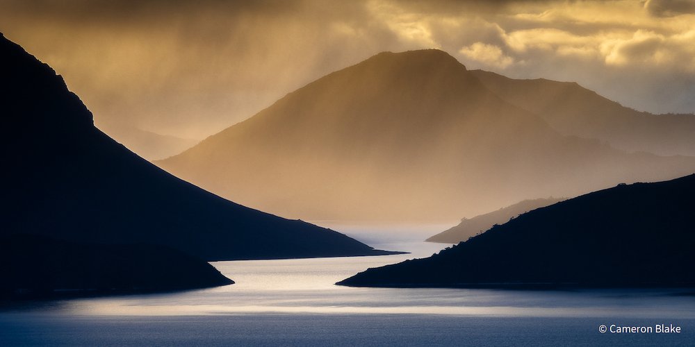 Sunset over Lake Pedder by Cam Blake, Tasmania