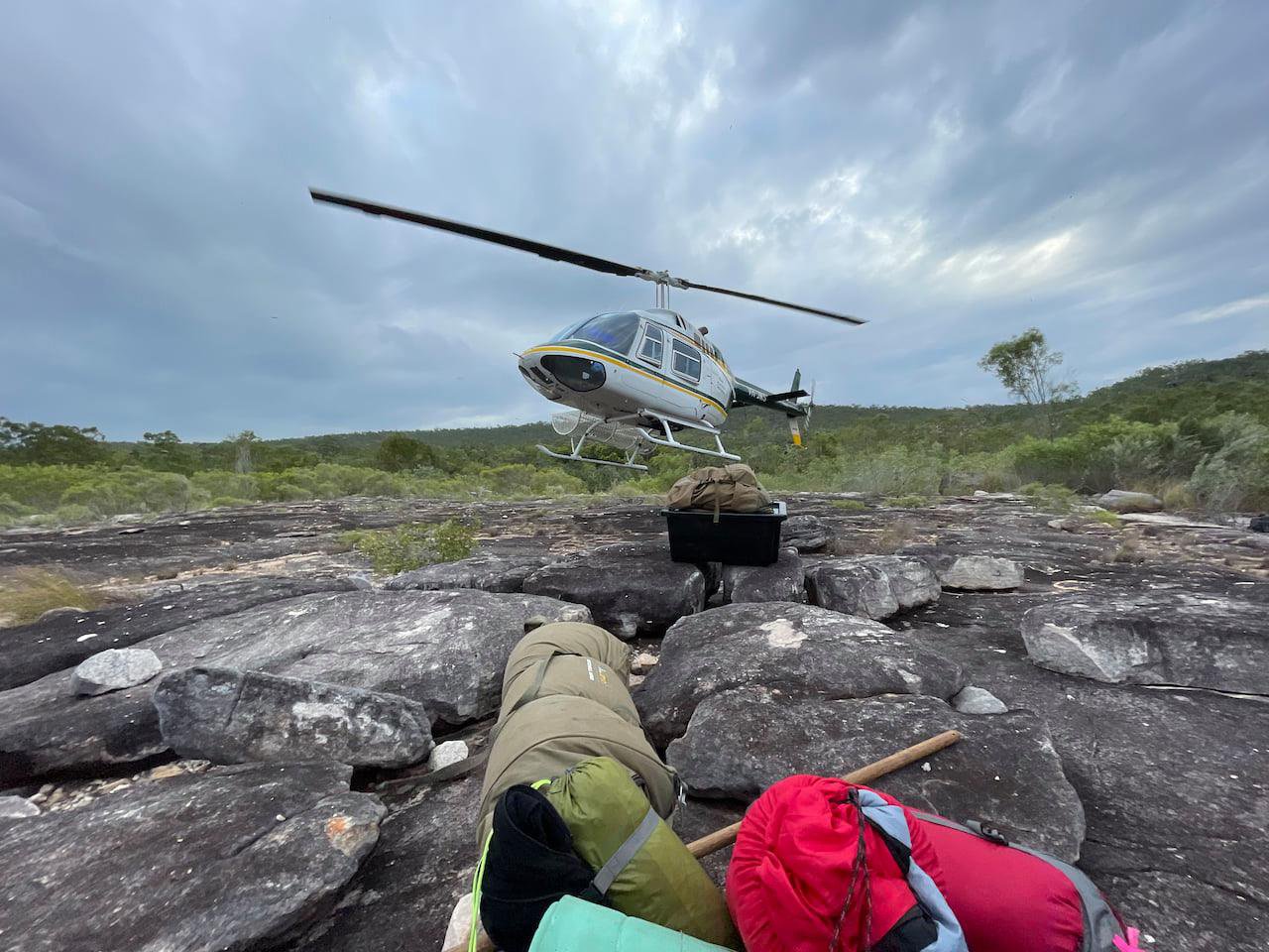 Helicopter on Groote Eylandt.