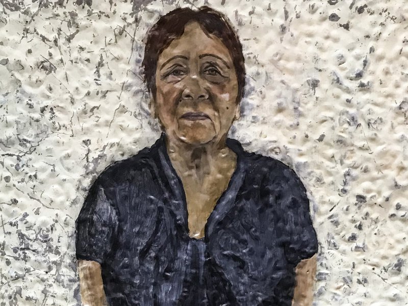 Aunty June portrait for Barka: The Forgotten River exhibition by Justine Muller.