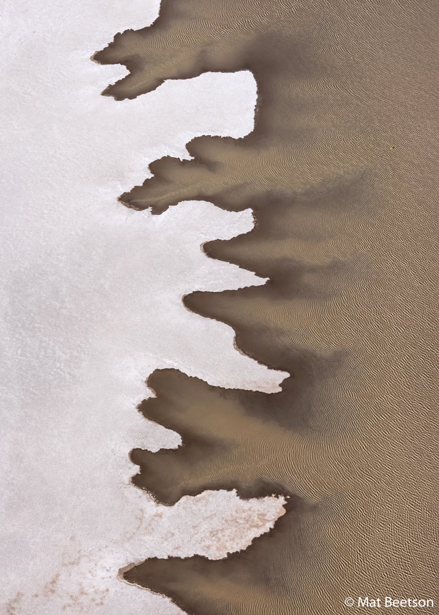 Tidal water over dried salt bed