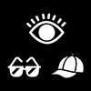 AM visual, lights and hat icon