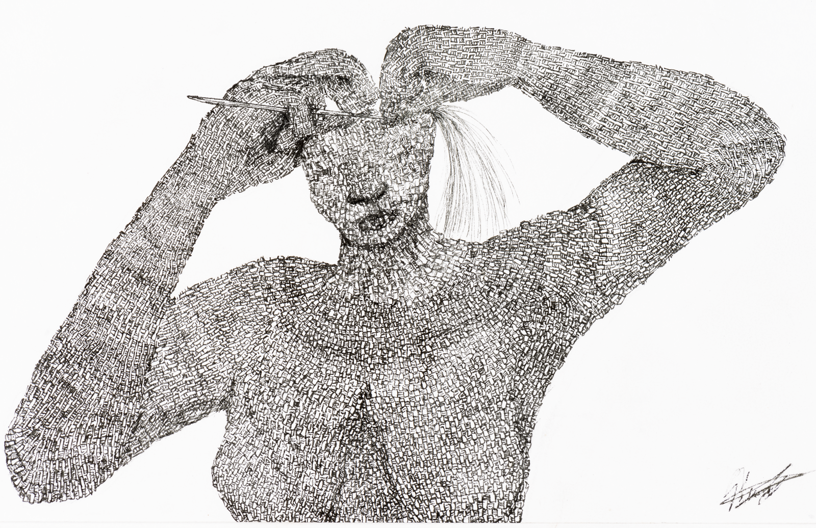 Weaving Woman drawing