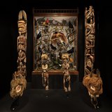 Malagan figures are used in ceremonies to mark the stages of life. These Marumarua malagan figures were made for commemorative ceremonies to honour the spouses of the dead. A marumarua is associated with an ancestral life force known as tadar which is passed on to the next generation during the malagan ceremony.