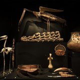 This ancient stone pestle was made in Papua New Guinea sometime between 3000 and 8000 years ago. A tool for pounding plants, the pestle is formed in the shape of bird, and may represent a spiritual being. Birds, particularly birds of paradise, are central to many traditional cultures in Papua New Guinea.