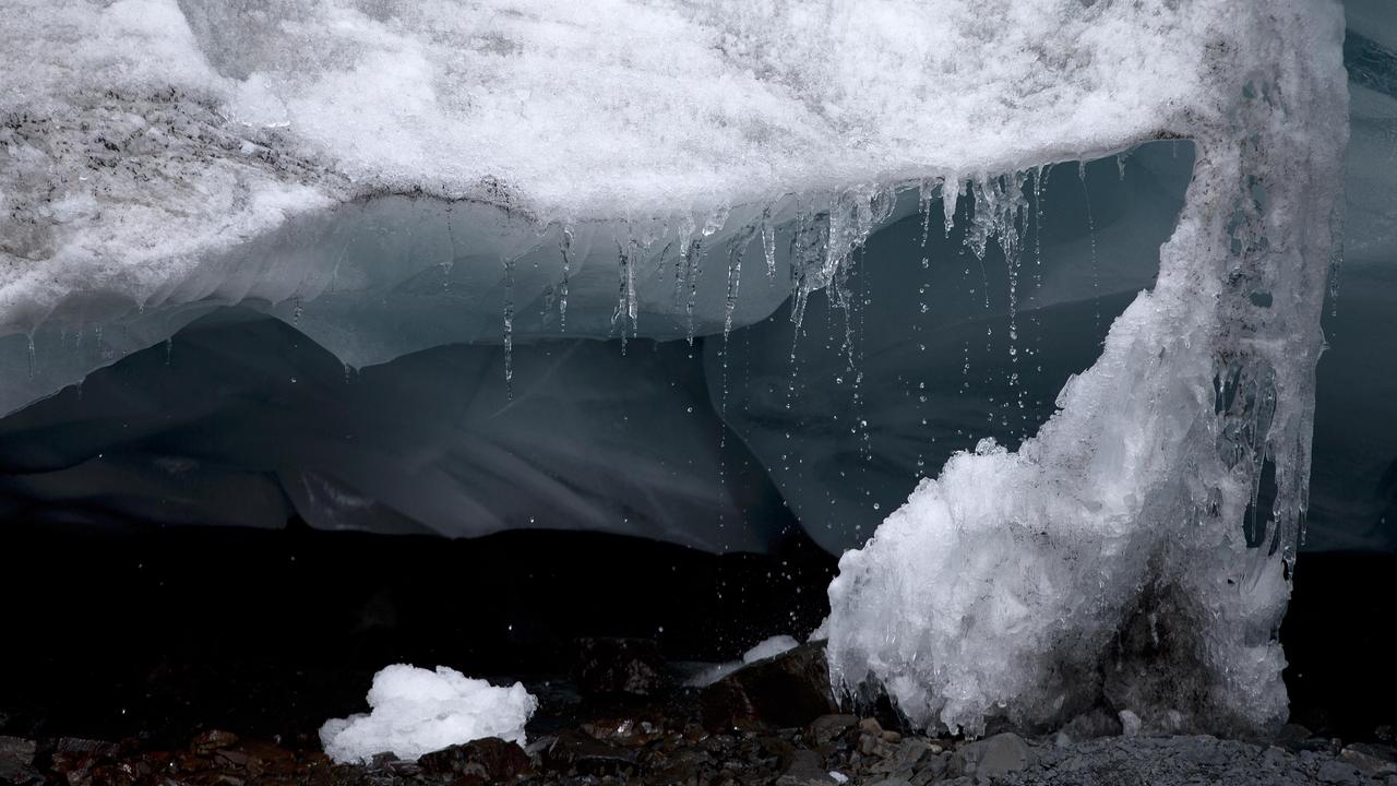 A melting glacier in Peru