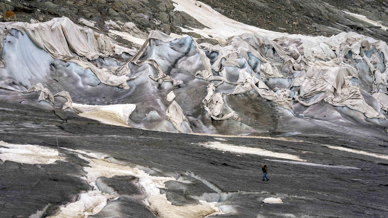 A melting Swiss glacier
