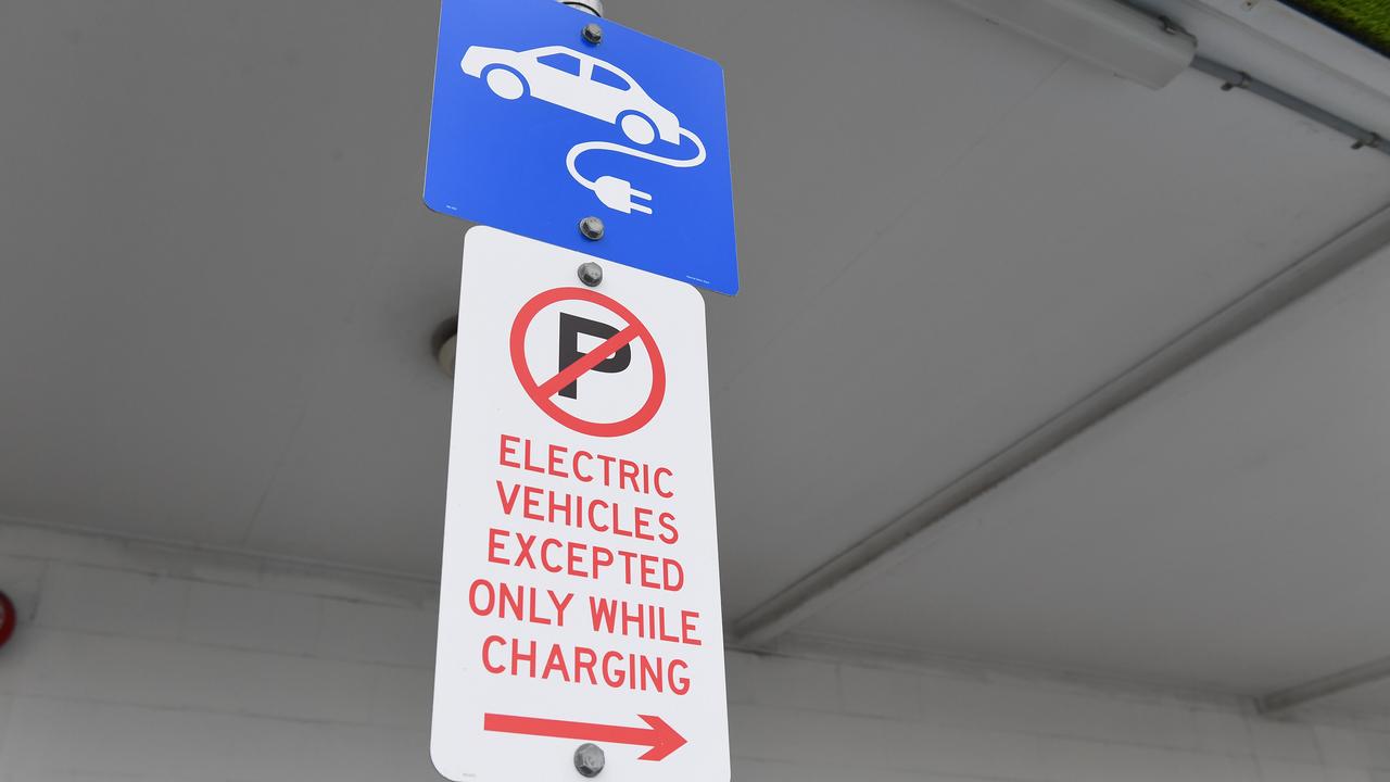 A sign for an EV charging point