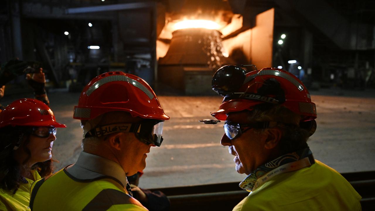Anthony Albanese inspects a furnace (file image)