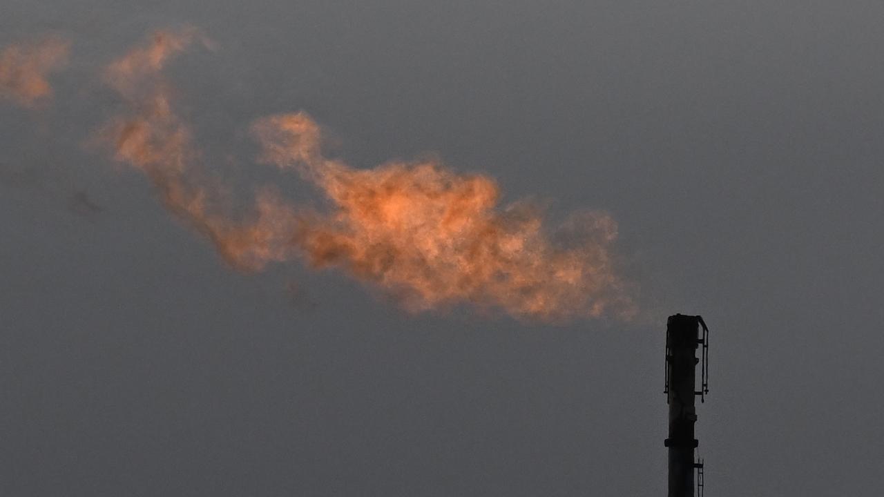 Gas is burnt off at BlueScope Steelworks in Port Kembla