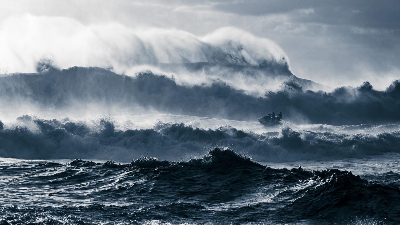 Photo by Ben Thouard of rough surf at Nazare in Portugal