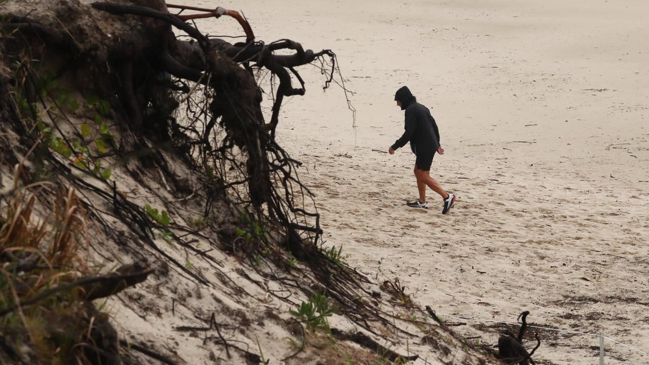 Scenes of coastal erosion at Byron Bay NSW