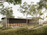 Architectural render of Australian Museum's Cultural Collections and Research Centre proposal for a world-leading collection care and research facility