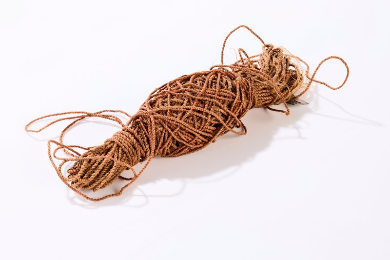 String Birrka, bundle of twisted hibiscus weaving fibre string from Mornington Island, Australia.