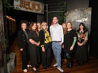 Richard Dilly, Director Exhibitions and Experience with Kim McKay AO and MEE team at the opening of RELICS