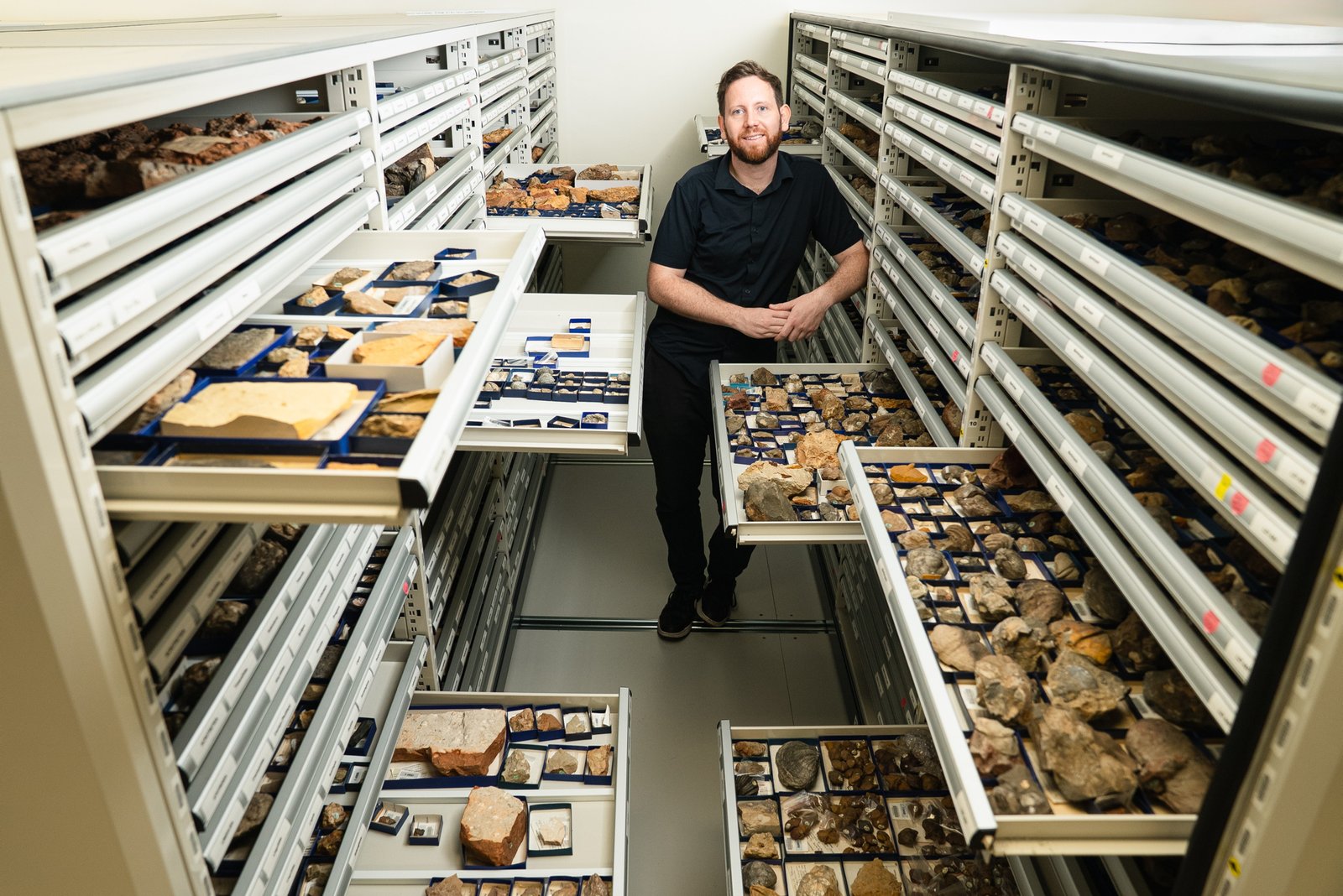 Dr Matt McCurry in the Australian Museum Palaeontology Collection
