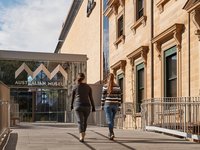 Visitors enter the Australian Museum via the Museum Walk ramp entrance