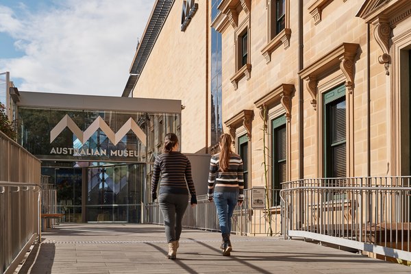 Visitors enter the Australian Museum via the Museum Walk ramp entrance
