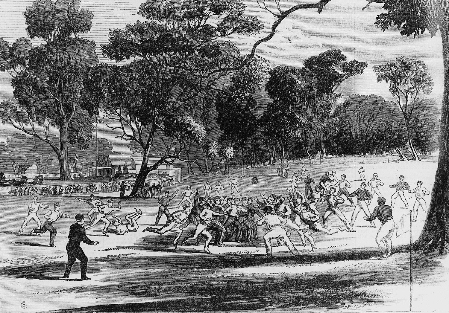 Early Australian Football Game