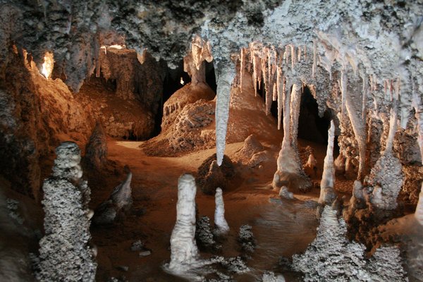 Limestone formations in the Imperial Cave at Jenolan Caves, NSW, Australia.
