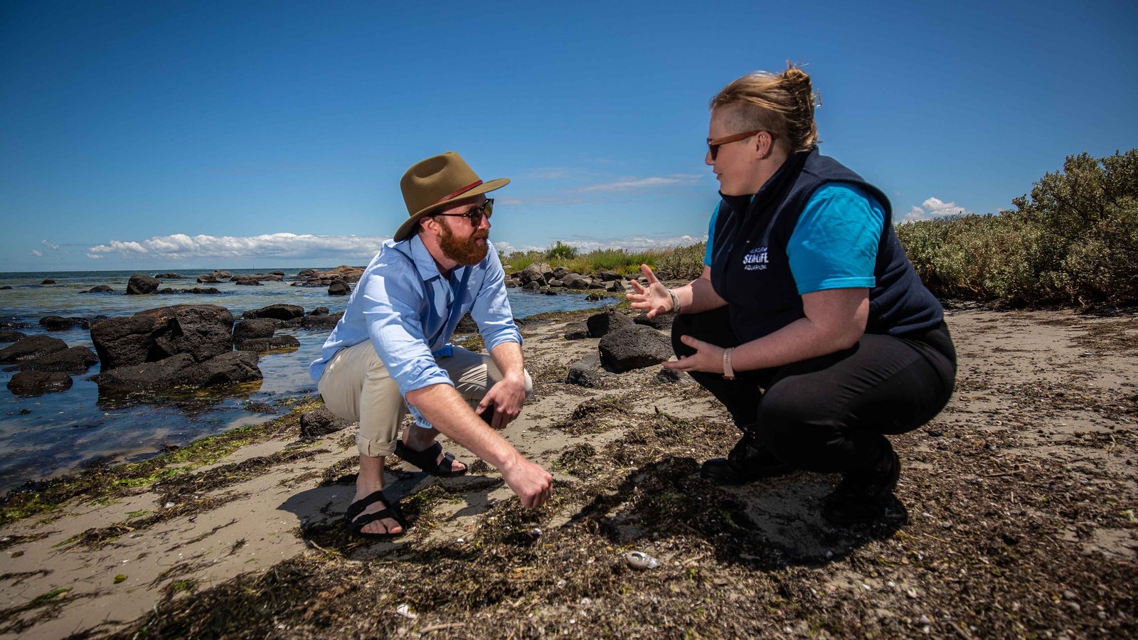 2024 Eureka Finalists - Liam Mannix and Jacinta Early, Melbourne Aquarium’s Education Officer.