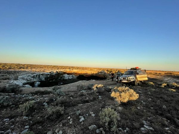Nullarbor plain at sunset