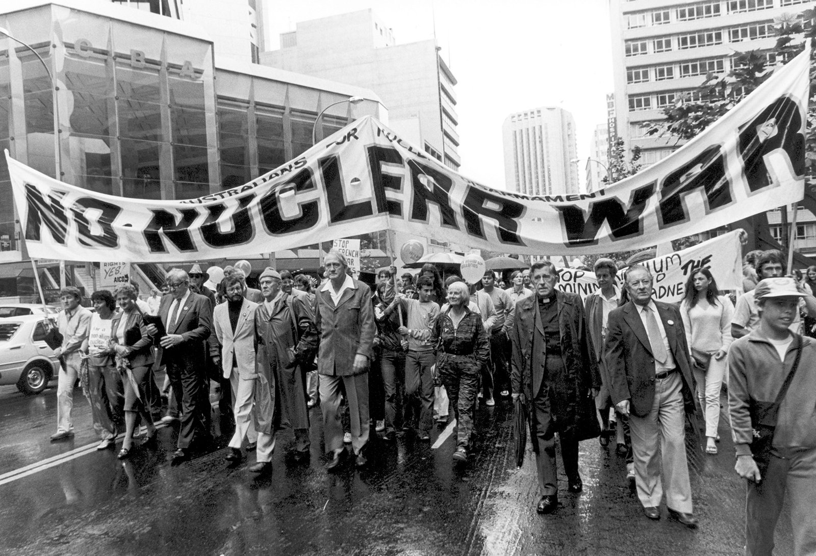 Patrick White at Anti-nuclear demonstration