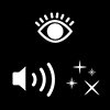 Visual Story icon, see, hear, lights