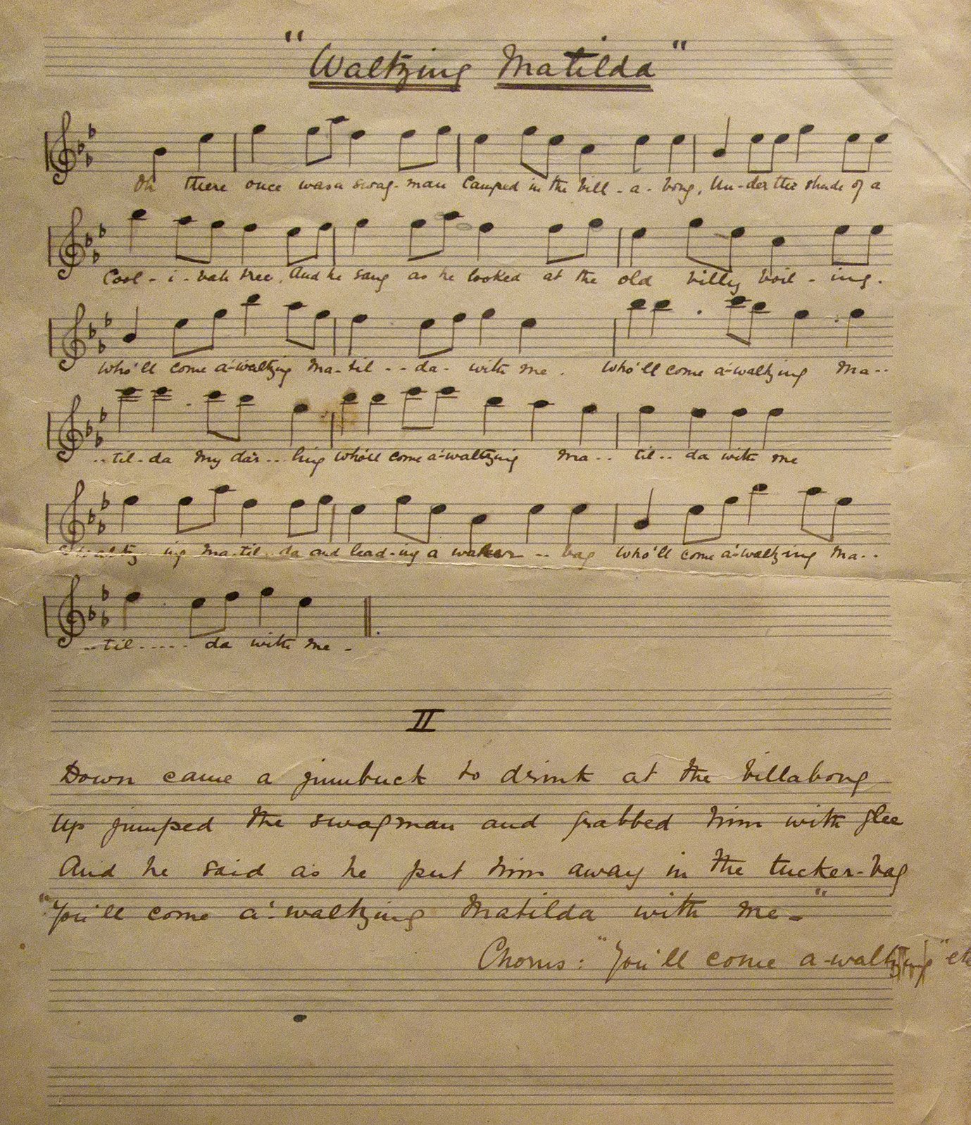 Waltzing Matilda Manuscript