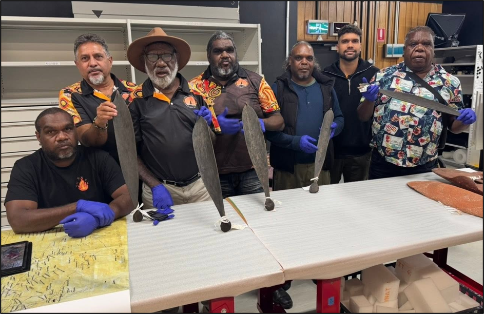 Warlpiri Project group in A3 Collection Store