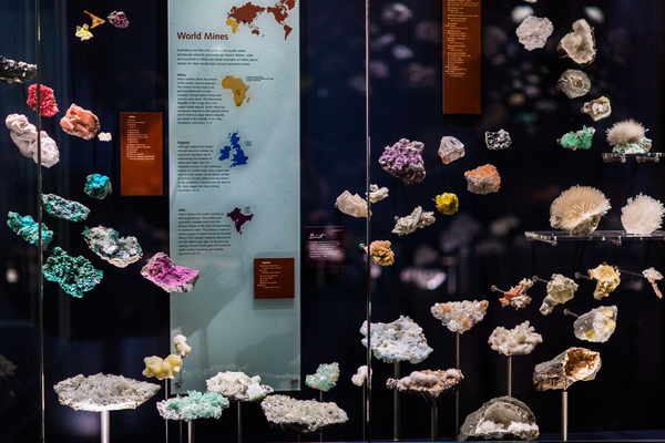 World Mines display - Warren Somerville collection