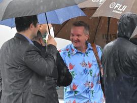 Climate Change Minister Chris Bowen in Tuvalu