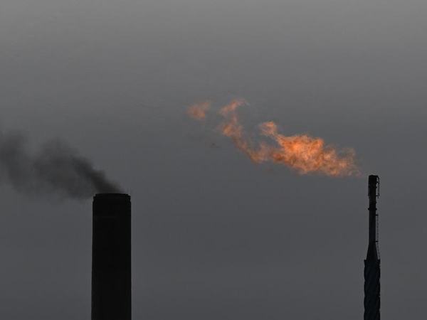 Gas is burnt off at a steelworks (file image)