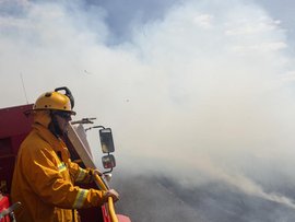 A file photo of a firefighter