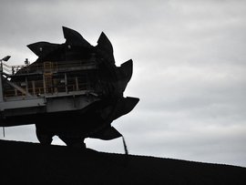 A loader shifts coal in Newcastle, NSW