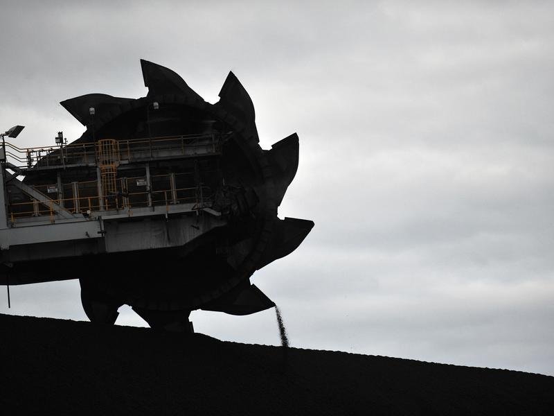 A loader shifts coal in Newcastle, NSW