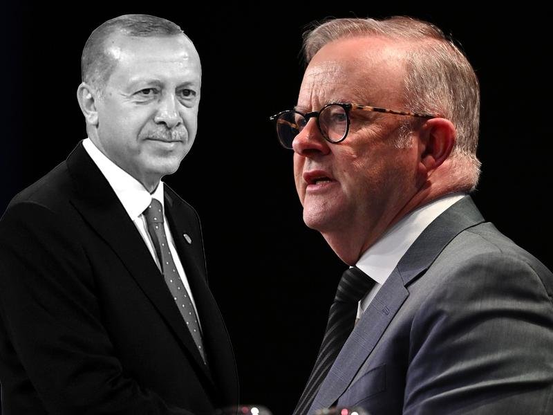 Turkey's Recip Erdogan and Anthony Albanese