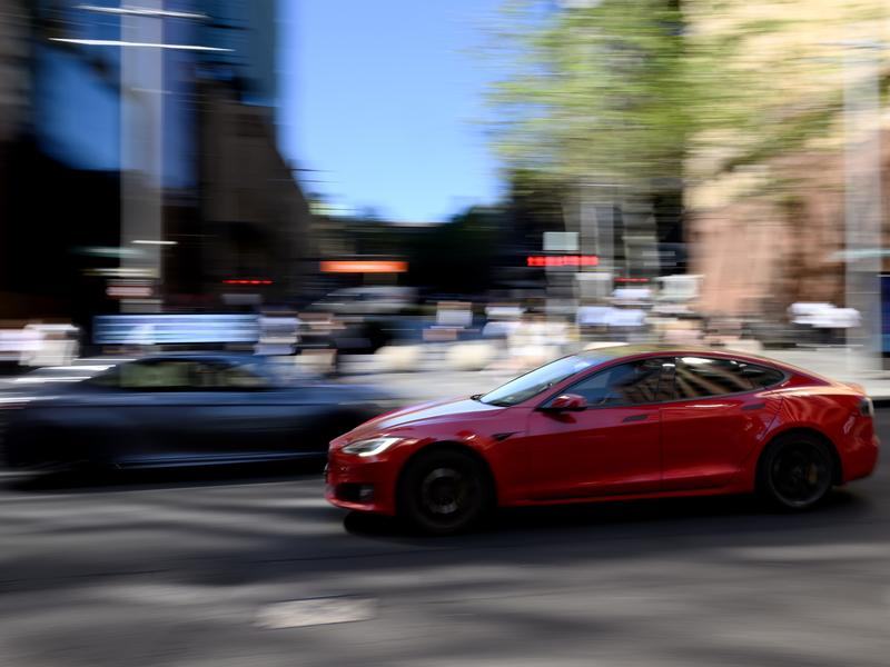 A Tesla electric vehicle (file image)