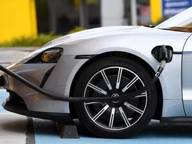 An electric vehicles being charged (file image)